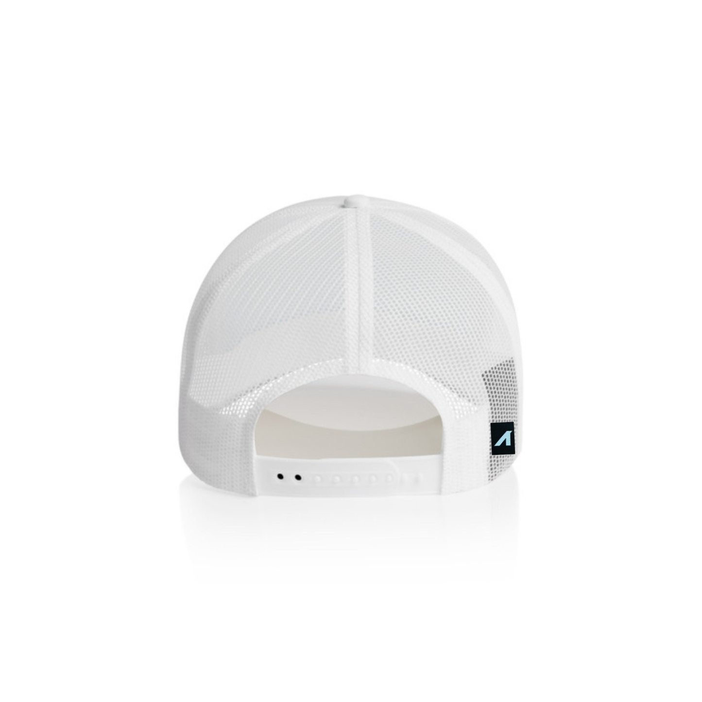 “Prism Heart” Patched Frame Foam Trucker (White)