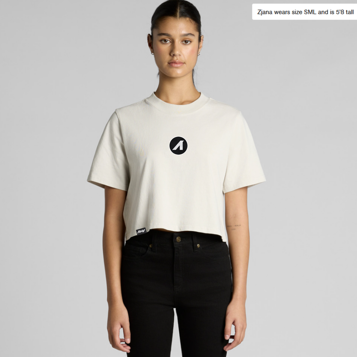 Wo's "A is for ANY" Heavy Faded Crop Tee