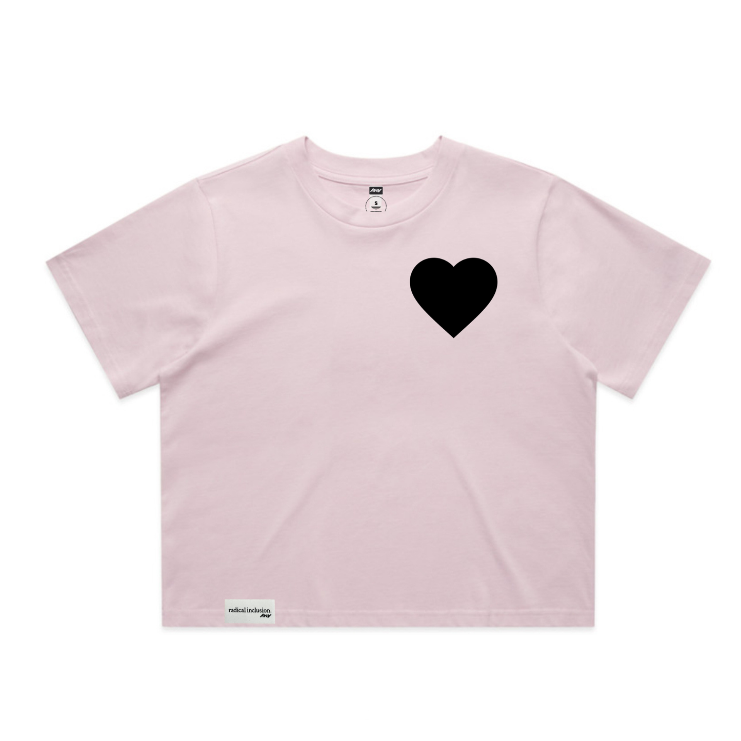 Wo’s "Love is Strength" Classic Crop Tee (Orchid/Black)