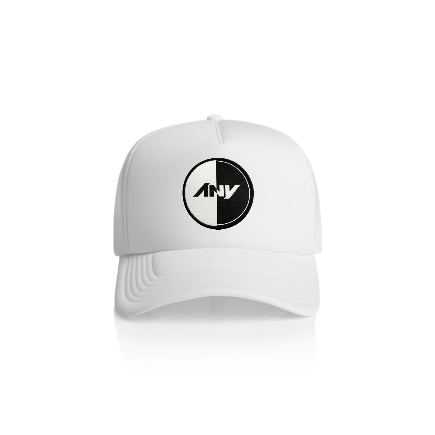 “Duality” Patched Frame Foam Trucker (White)