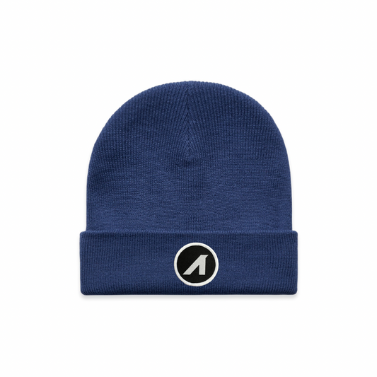 “A is for ANY” Patched Cuff Beanie (Cobalt)