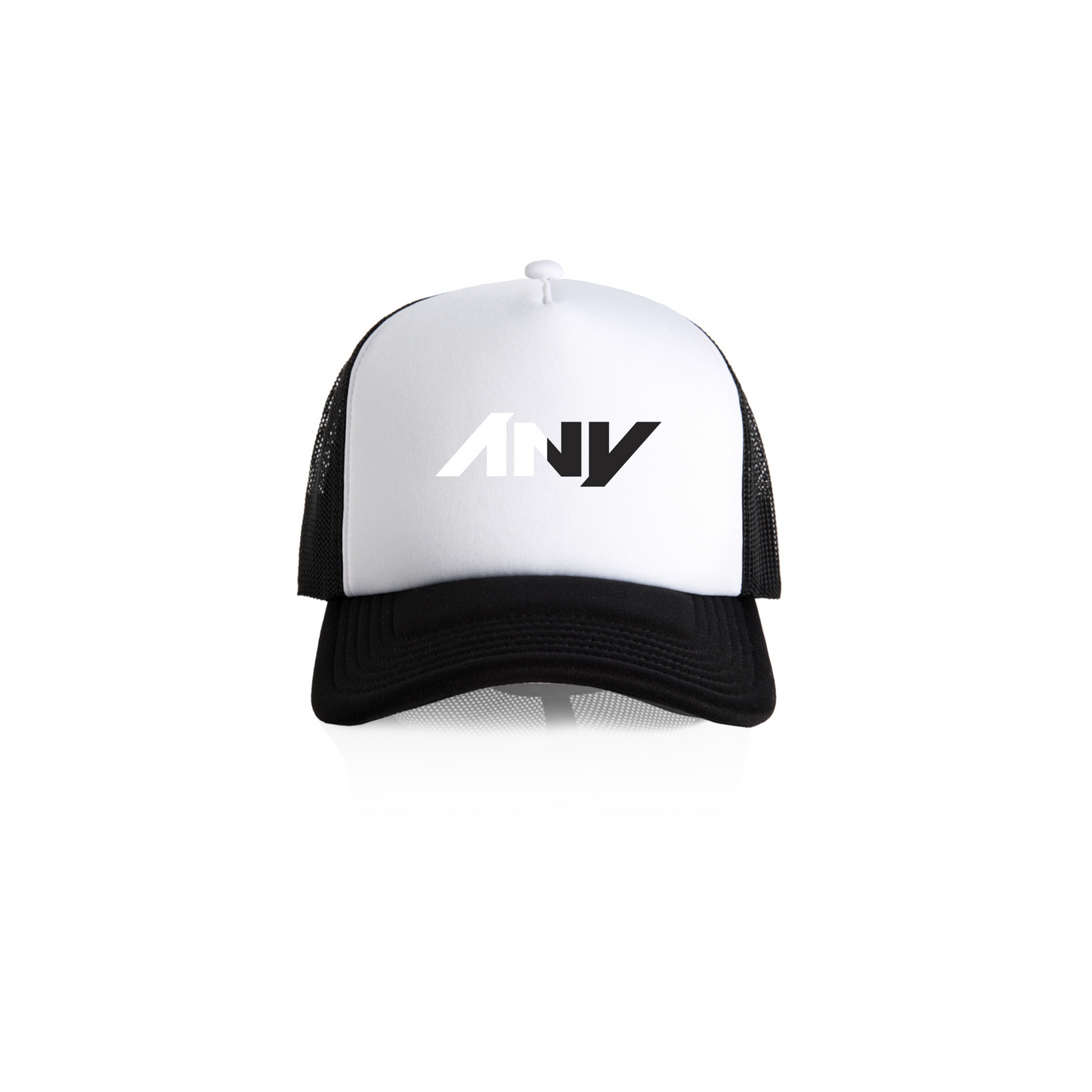 “Spectrum” Frame 2-Tone Trucker Cap (Black/White)