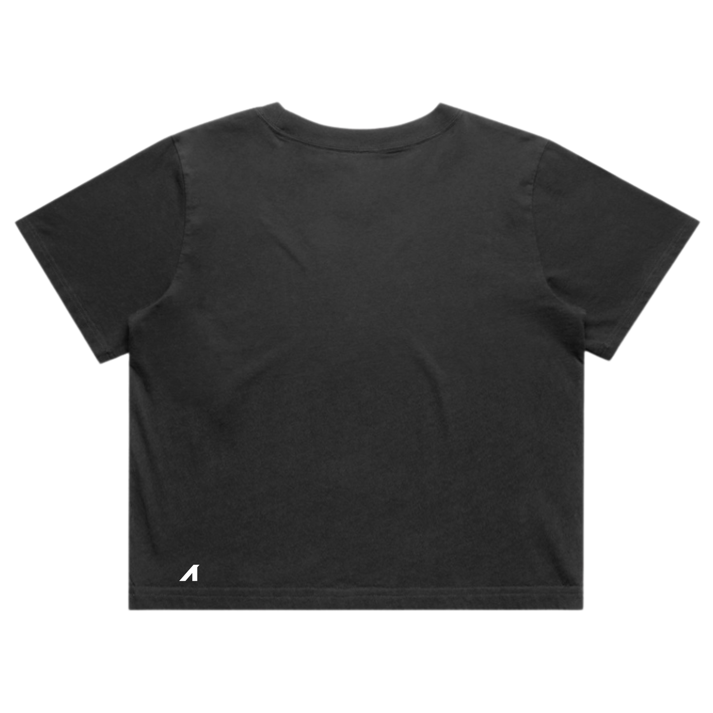 Wo's "A is for ANY" Patched Heavy Faded Crop Tee (Black)