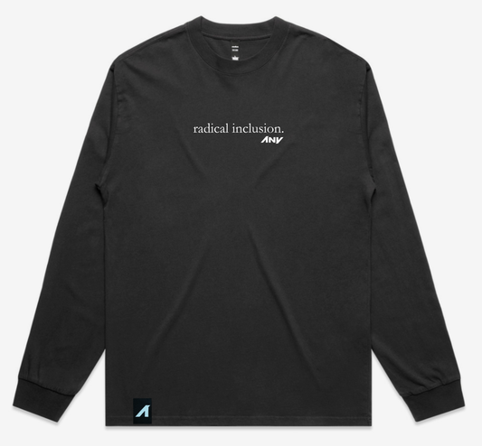 Men's “radical inclusion” Heavy Faded L/S "Radical Tee (Black)