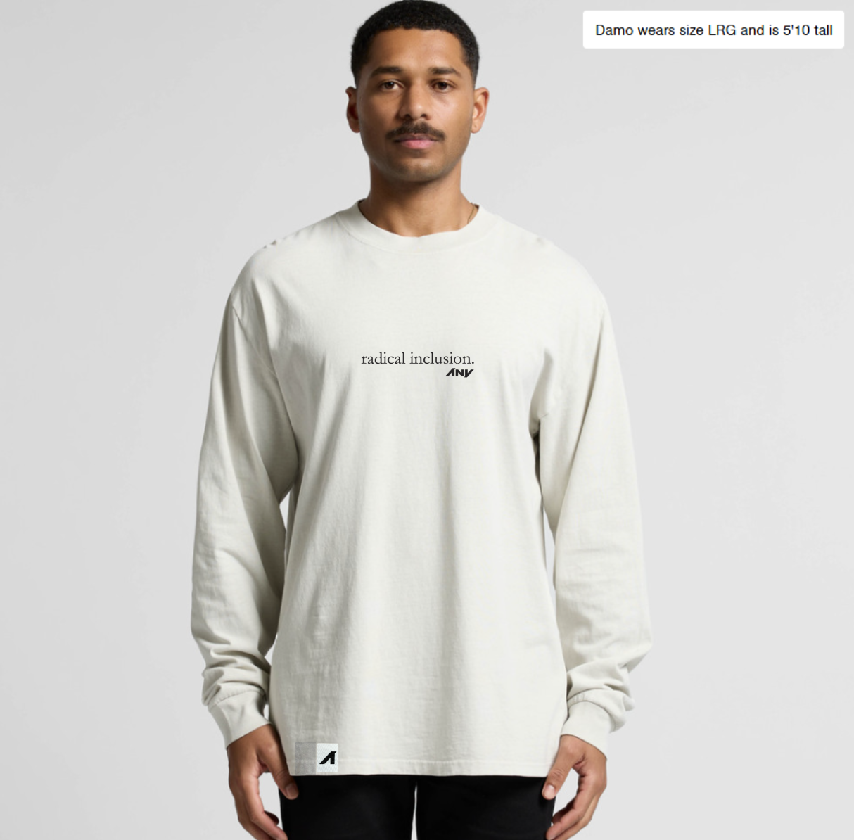 Men's Heavy Faded L/S "Radical Inclusion" Tee (Bone)