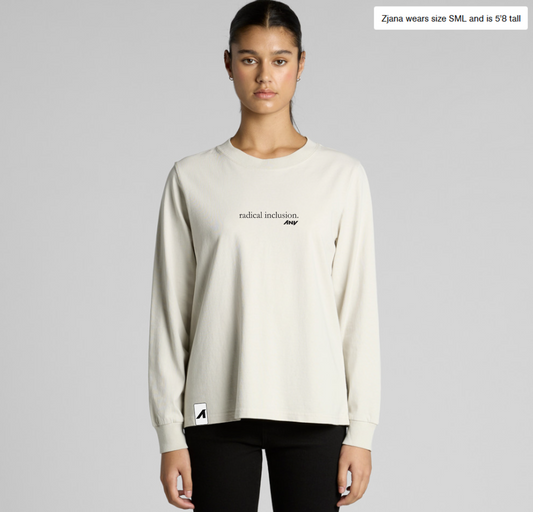 Wo's Heavy Faded L/S "Radical Inclusion" Tee