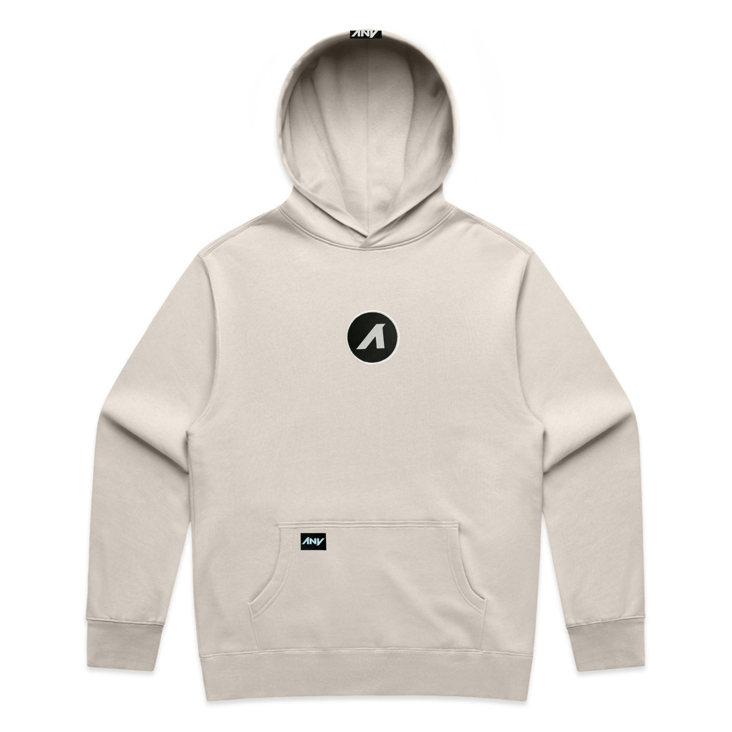 "A is for ANY" Patched Relax Hoodie (Bone)