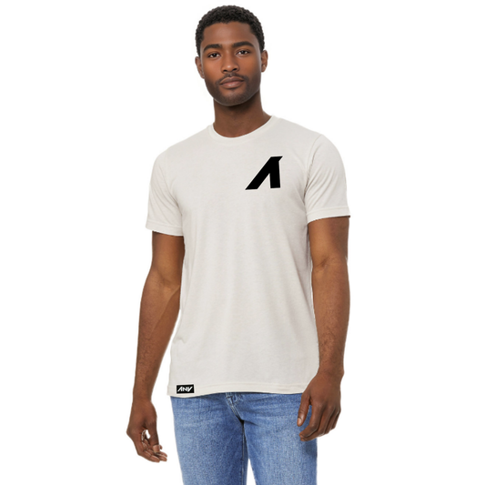 "A is for ANY" Unisex CVC Heather Short Sleeve Tee (Cement)