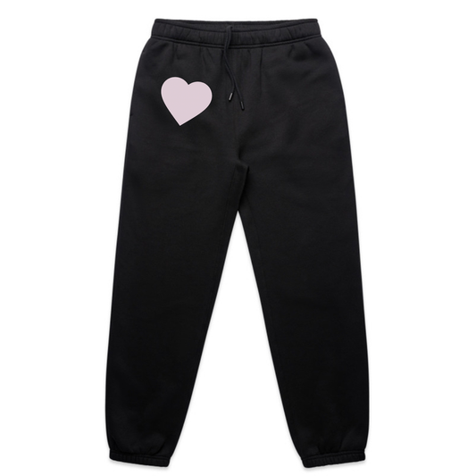 Wo’s “Love is Strength” Relax Trackpants (Black/Orchid)
