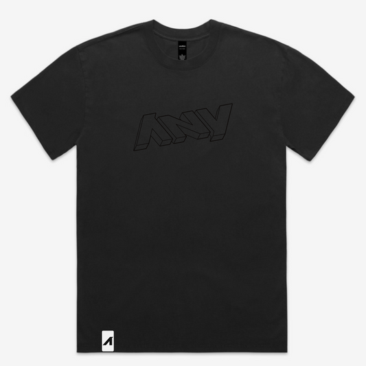 Men's "3D ANY Who Call" Heavy Faded Tee (Black/Monochrome Logo)