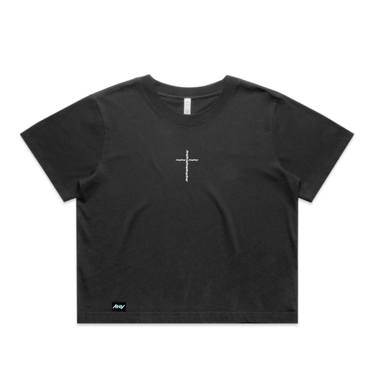 The Wo's "ANY Cross" Stone Wash Heavy Crop