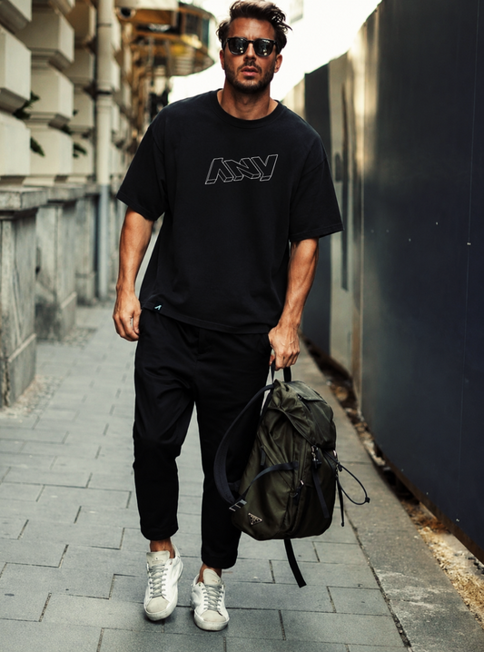 Men’s “3D ANY Who Call” Heavy Faded Tee (Black)