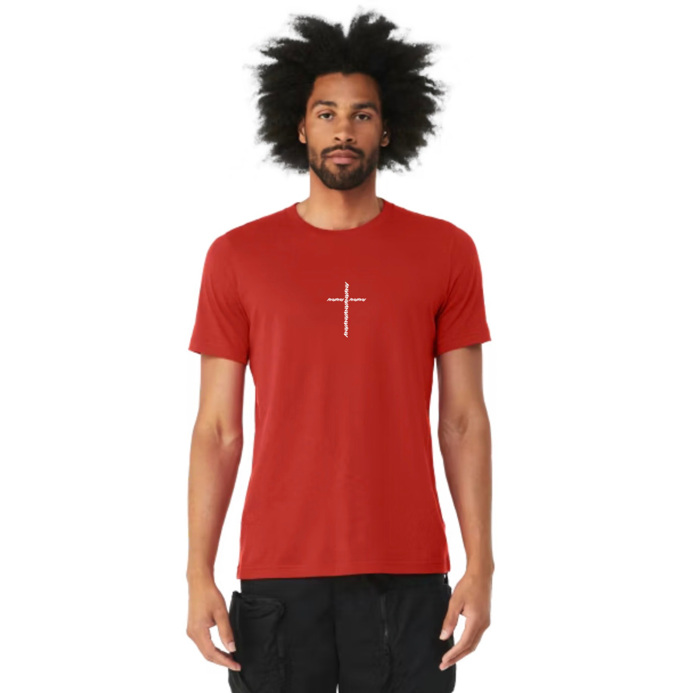 "ANY Cross" Unisex Heather CVC T-Shirt (Solid Red)