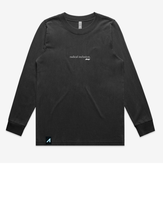 Wo's Heavy Faded L/S "Radical Inclusion" Tee (Black)